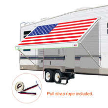 Load image into Gallery viewer, Leaveshade RV Awning Fabric Replacement Motorhome Camper Trailer Tent Fabric Tarpaulin Super Heavy Vinyl Coated Polyester- USA Flag (Custom Looking)