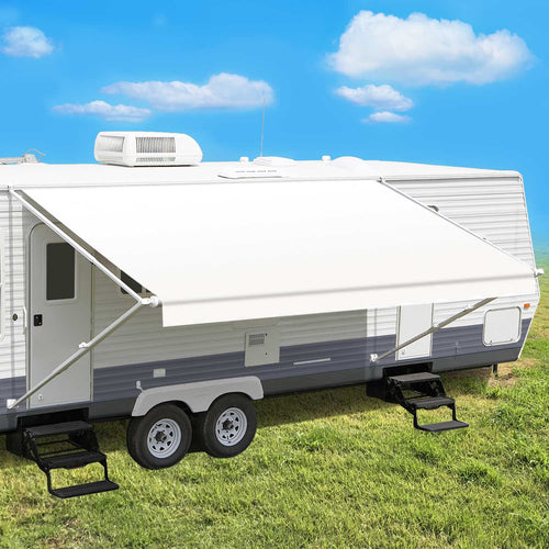 Leaveshade RV Awning Fabric Replacement -Solid White