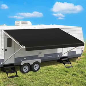 Leaveshade RV Awning Fabric Replacement -Solid Black