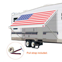 Load image into Gallery viewer, Leaveshade RV Awning Fabric Replacement Motorhome Camper Trailer Tent Fabric Tarpaulin Super Heavy Vinyl Coated Polyester- USA Flag (Custom Looking)