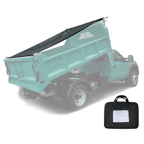 Leaveshade Dump Truck Mesh Tarp - Heavy Duty Tarpaulin Netting Cover with 6'' Pocket Reinforced Double Needle Stitch Webbing Ripping Tearing Stop, No Rust Thicker Brass Grommets (Black)