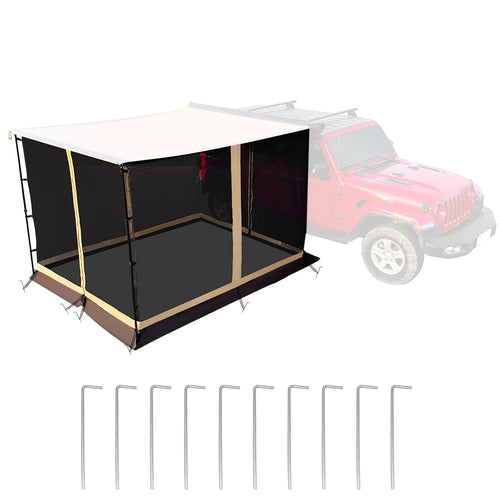 Leaveshade Car Awning Tent Room Deluxe Mesh Screen SUV Room for Heavy Duty Car Rooftop Side Tent Innovated Premium Material Waterproof, UV Block, Oxford Fabric