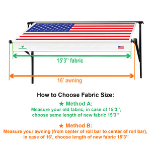 Leaveshade RV Awning Fabric Replacement - USA Flag (Custom Looking)