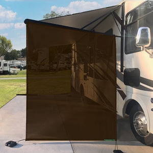 Leaveshade RV Awning Side Shade 9'X7' - Black Mesh Screen Sunshade - 3 Years Warranty